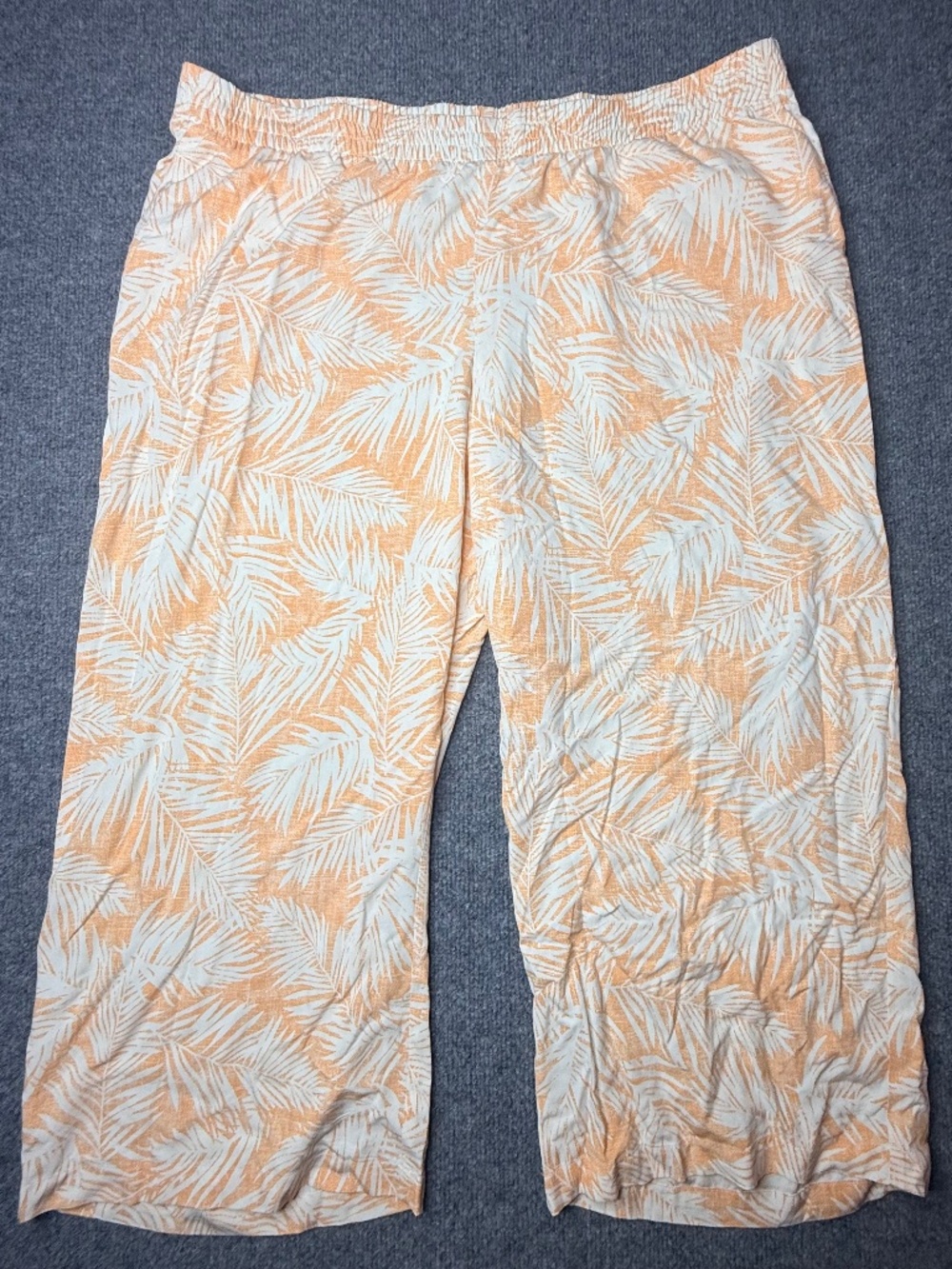 J.Jill NWT Palm leaf print silky-soft full-leg wide-leg crops women's 2xl